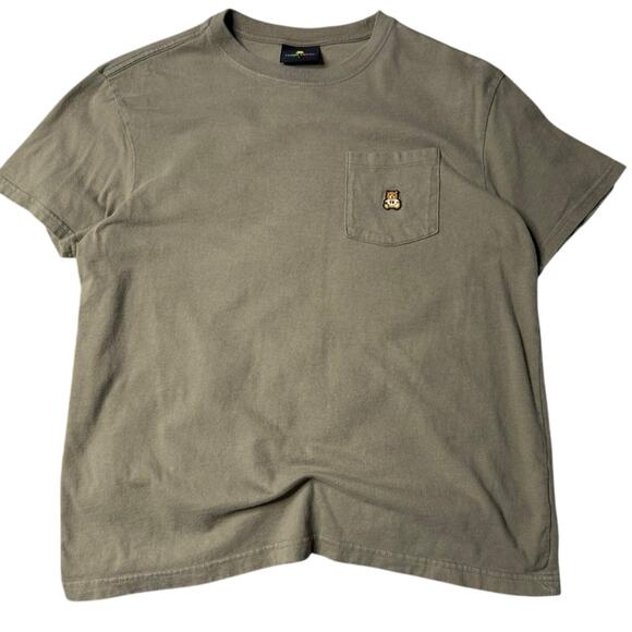 Teddy Fresh Classic Washed Pocket Tee Olive Green Small Embroidered Bear - Picture 5 of 9